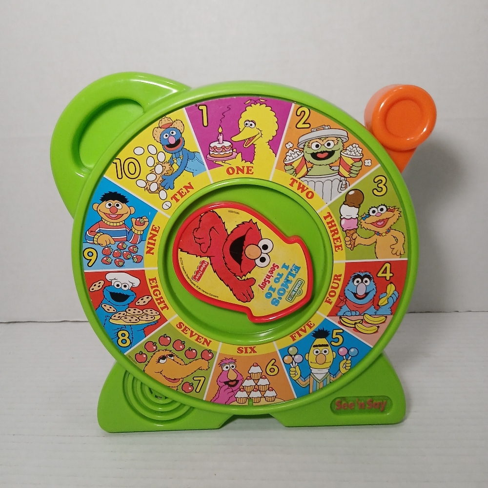Vintage Sesame Street Elmo’s 1 To 10 See N Say Fisher Price Grover Bert Ernie